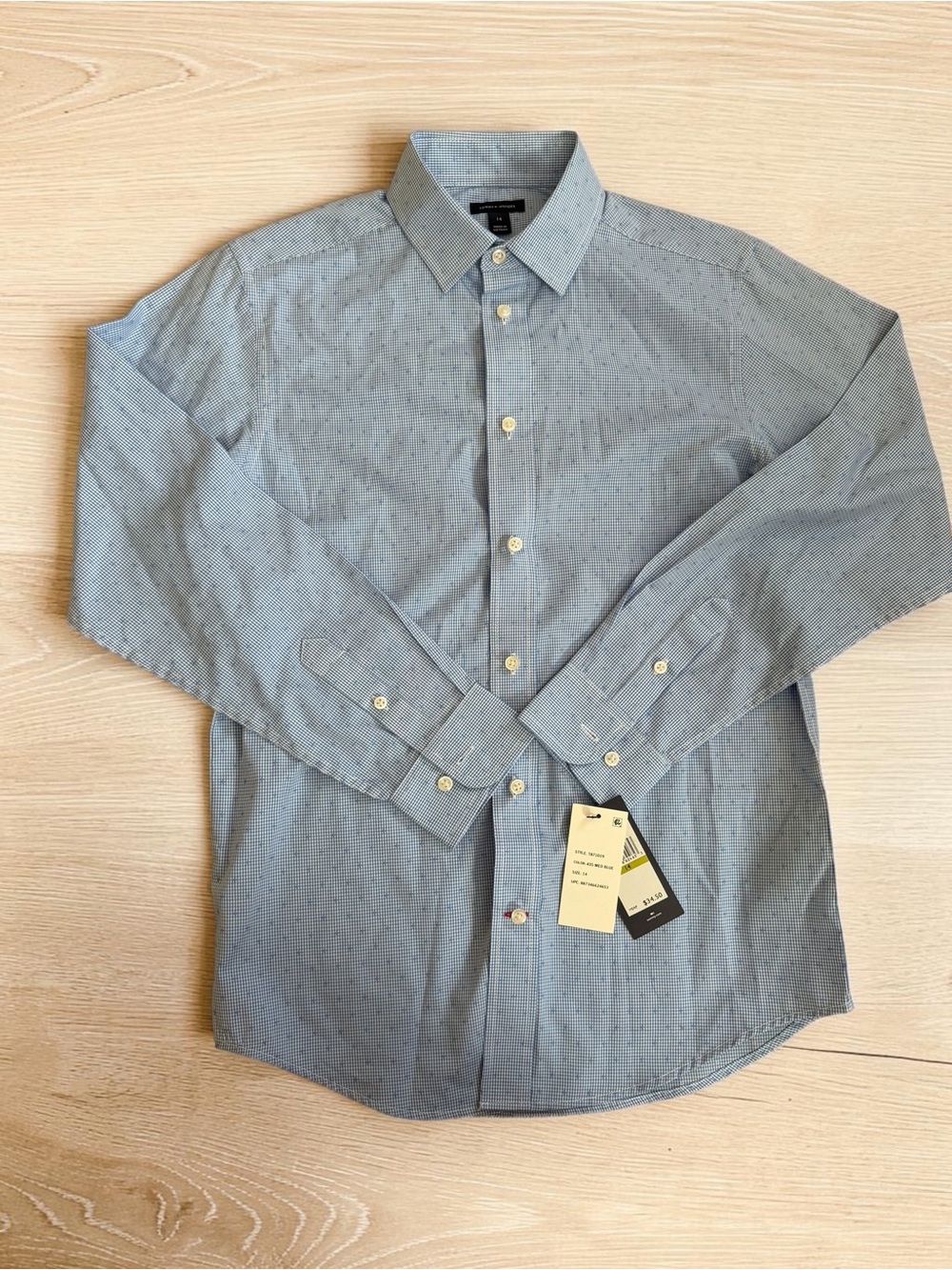 Tommy Hilfiger Light Blue Micro-Dot Button-Down Shirt